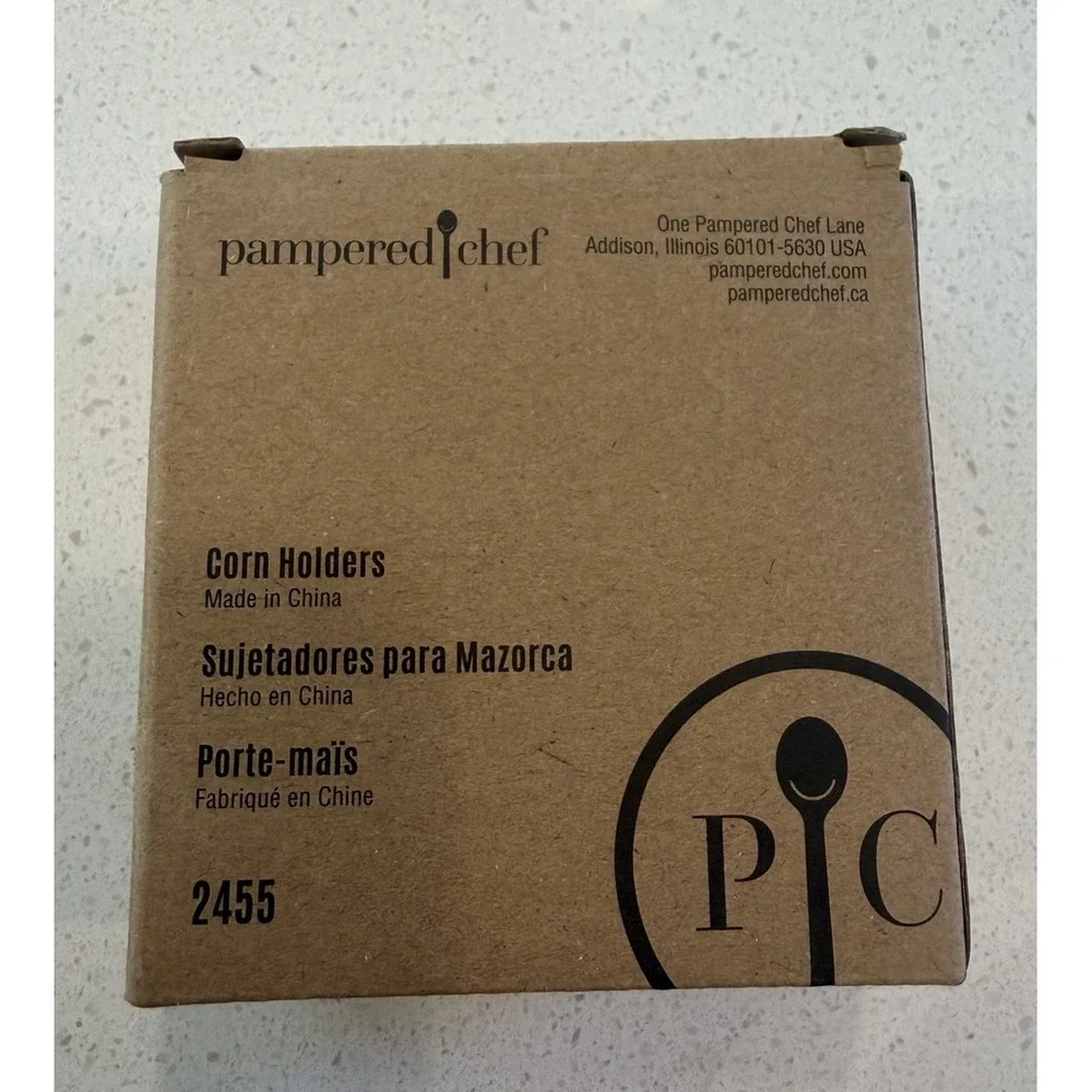 PAMPERED CHEF Corn Cob Holders # 2455  w/Storage Case - Opened Never Used NEW